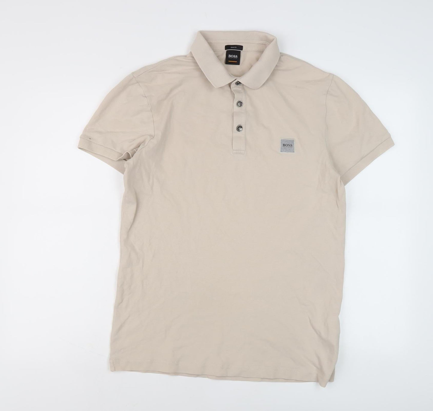 BOSS Men's Beige Slim Fit Polo L