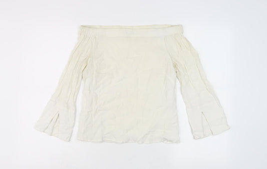 Womens UK Size 6 Mint Velvet Ivory Cotton Blend Blouse