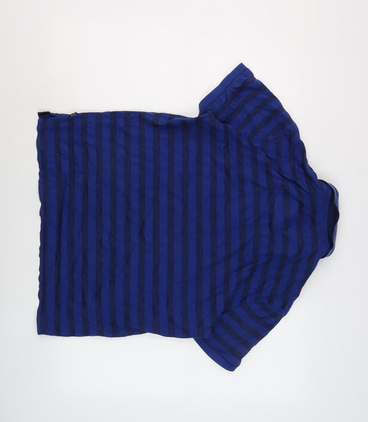 Hugo Boss Men's Blue Striped Polo Shirt Size L