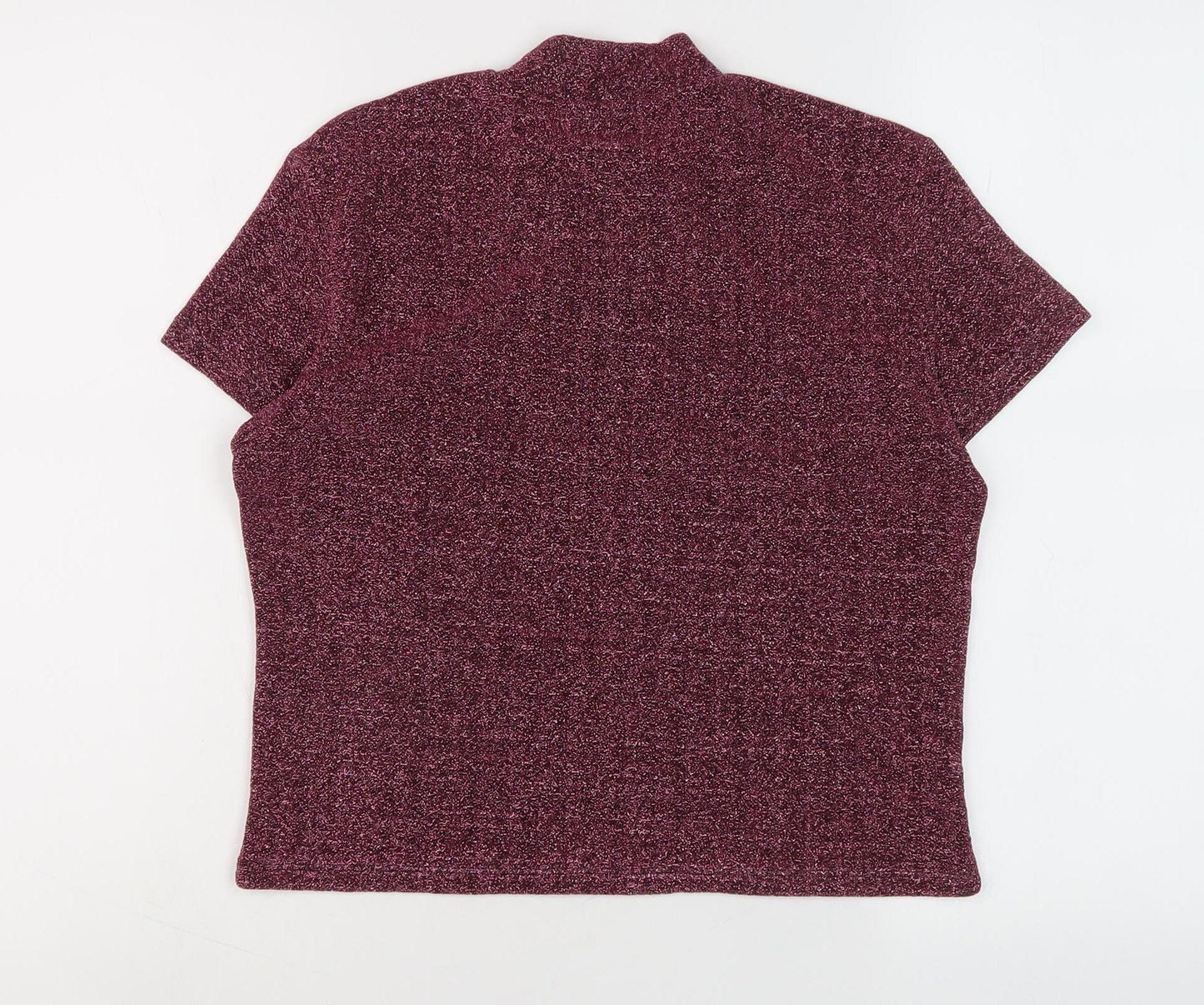 Monki Women's Purple Mock Neck Zip Top