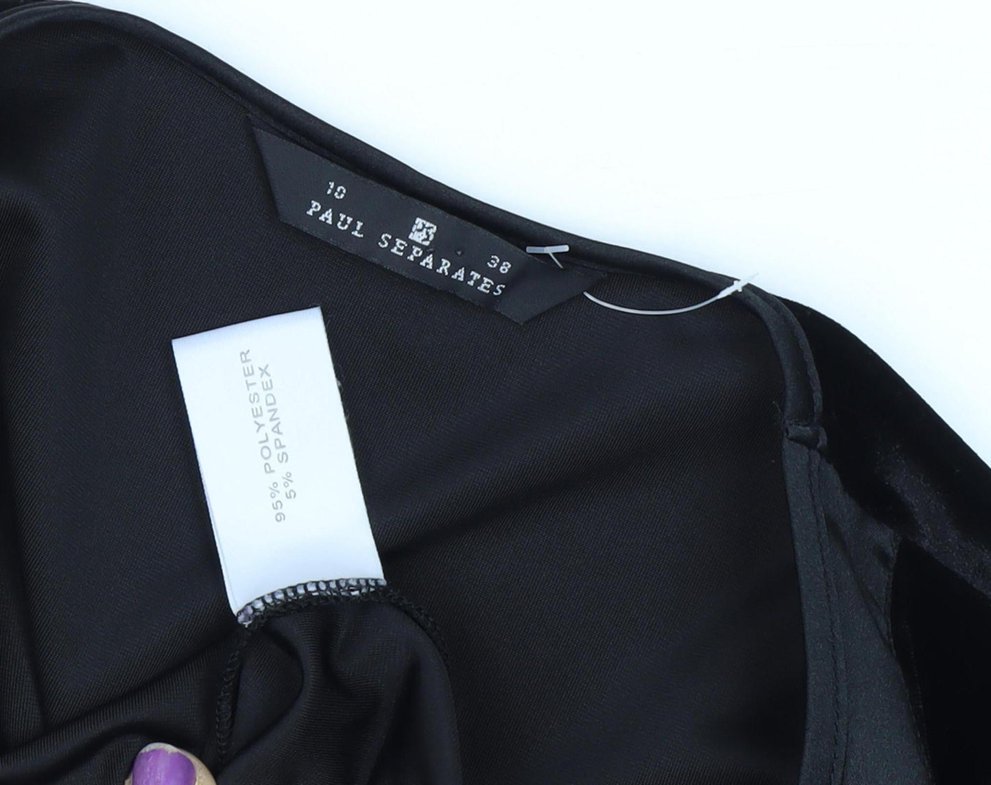 Paul Separates Women's Black Velvet Scoop Neck Top Size 10