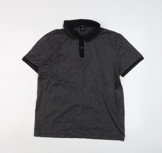 BOSS Men's Black Slim Fit Polo Shirt Size L