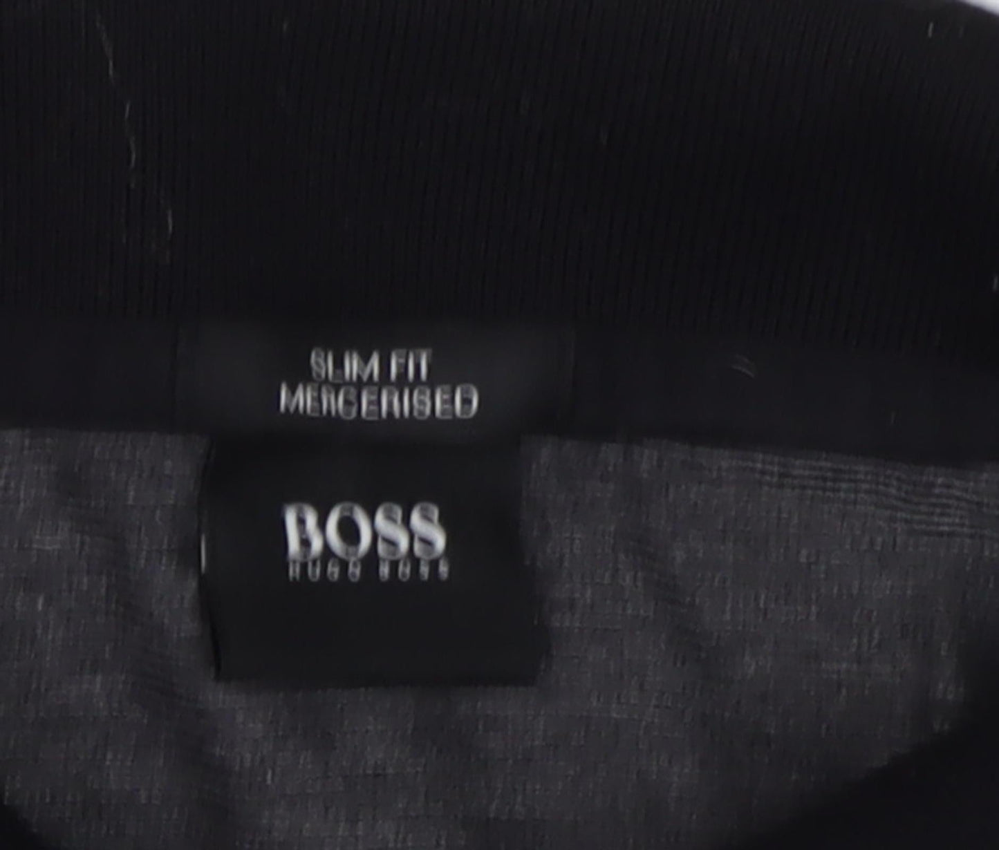 BOSS Men's Black Slim Fit Polo Shirt Size L