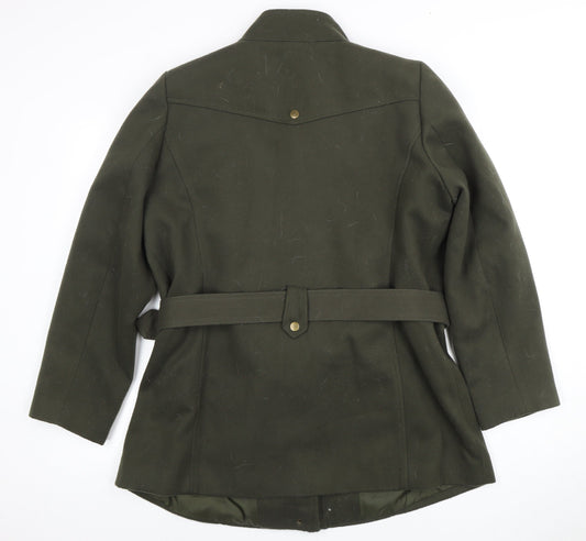 Bm Women's Green Military Coat Size 12