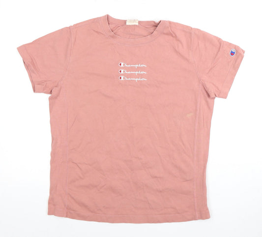 Champion Women's Pink T-Shirt M Cotton Casual