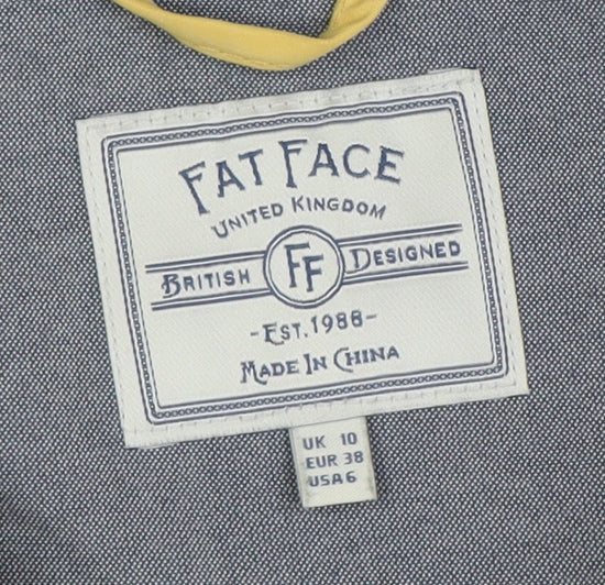 Fat Face Women's Yellow Rain Coat Jacket Size 10