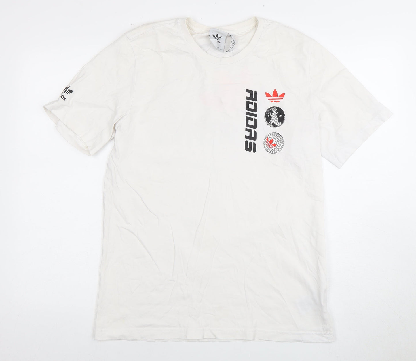 Adidas Men's White Graphic Print T-Shirt Size M
