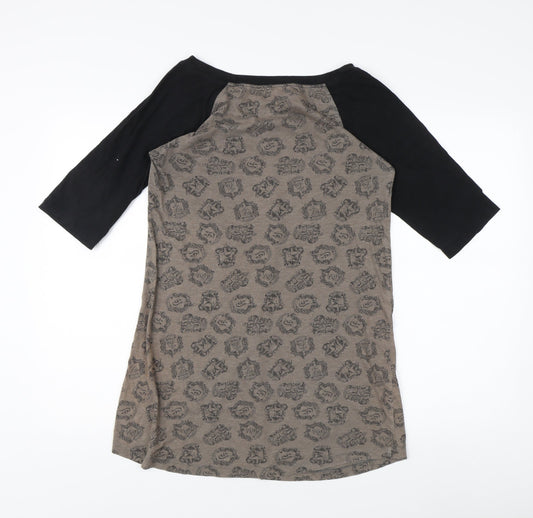 Harry Potter Unisex Grey Ringer S T-Shirt 3/4 Sleeve