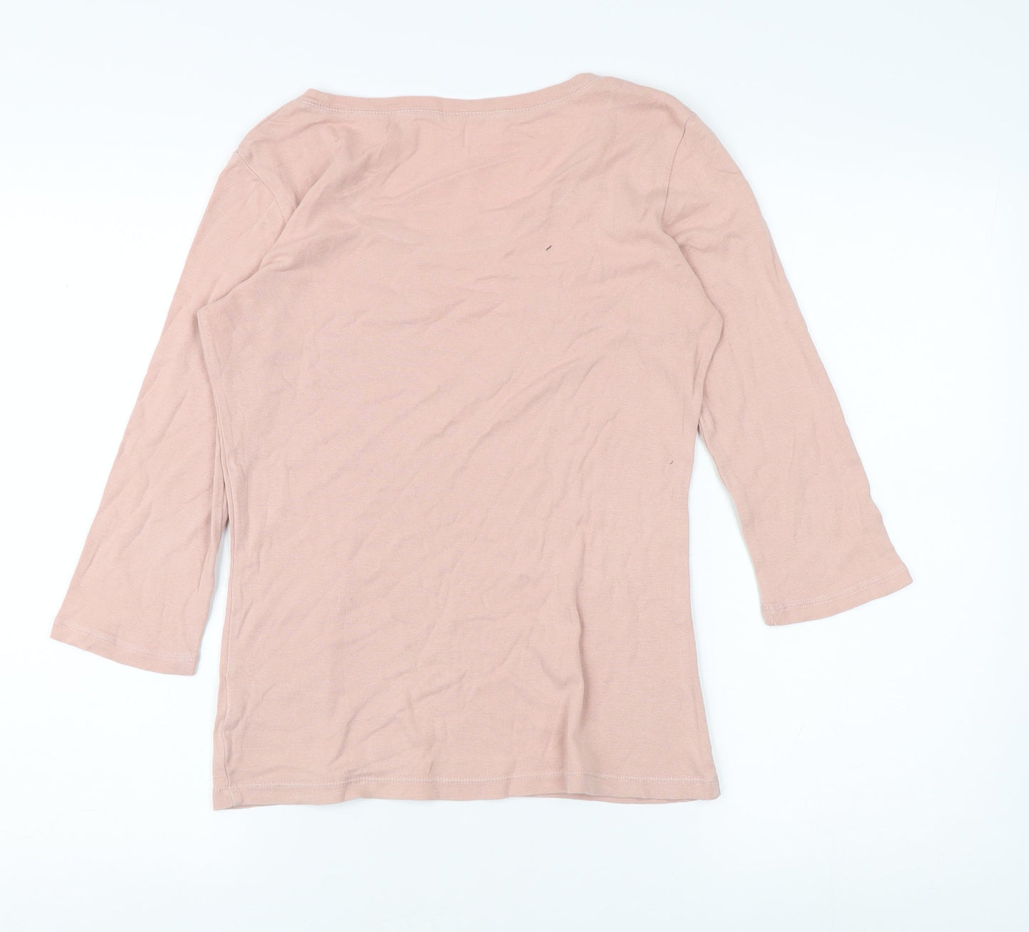 Gap Women's Pink 3/4 Sleeve Basic T-Shirt - M