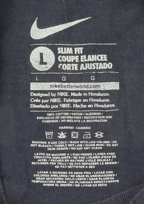 Nike Men's Blue Sports T-Shirt L Slim Fit