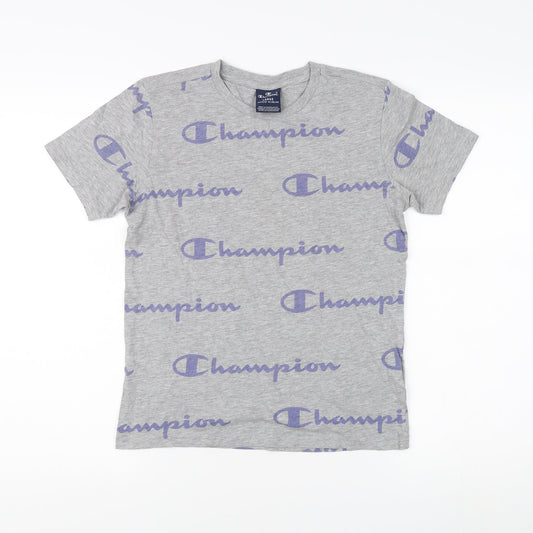 Champion Grey Basic T-Shirt L for Teens
