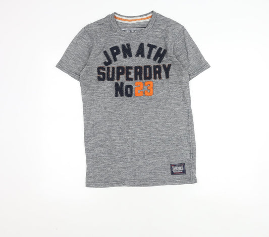 Mens UK Size S Superdry Grey Cotton Blend T-Shirt