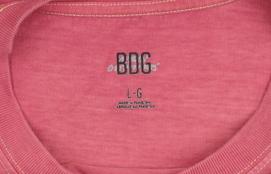 Additional view of BDG Women's Red Crew Neck T-Shirt, size L