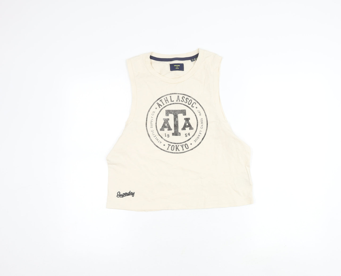 Superdry Women's Beige Cropped Tank Top Size 10