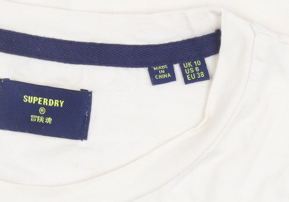 Superdry Women's Beige Cropped Tank Top Size 10