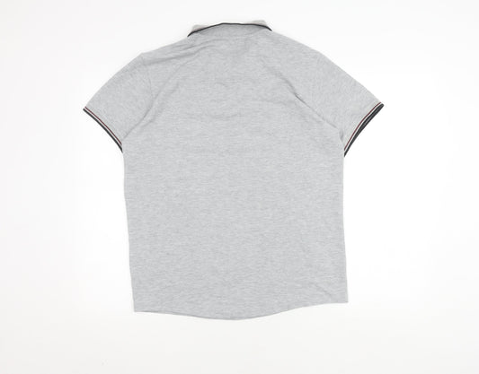 Firetrap Men's Grey Polo Shirt, Medium, Short Sleeve