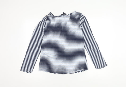 Crew Clothing Company Women's Blue Striped Long Sleeve Top