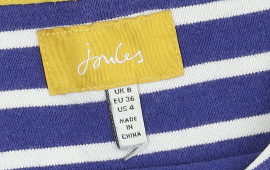 Womens UK Size 8 Joules Blue Cotton T-Shirt
