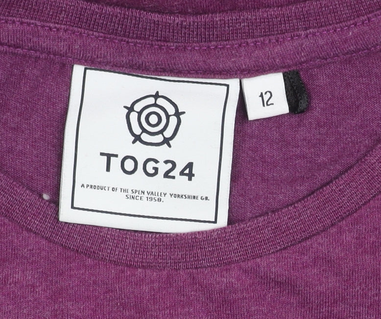 TOG24 Women's Purple T-Shirt Size 12 Regular Fit