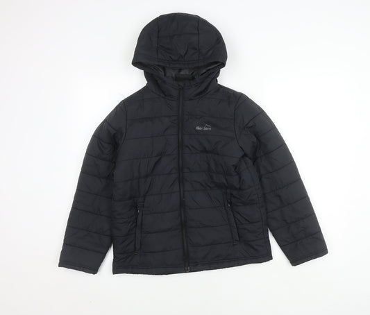 Peter Storm Boys Black Puffer Jacket 11-12 Years Hooded