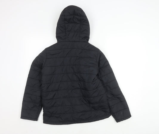 Peter Storm Boys Black Puffer Jacket 11-12 Years Hooded