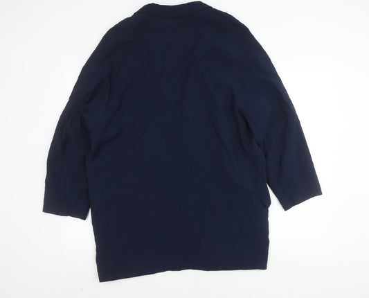 Mango Women's Blue Blazer M, Mid-Length Casual Jacket