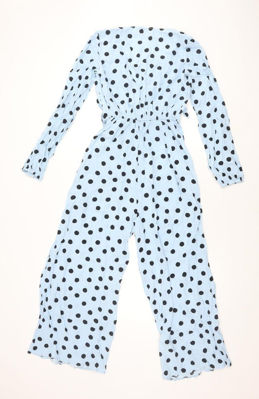 ASOS Women's Blue Polka Dot Jumpsuit Size 4