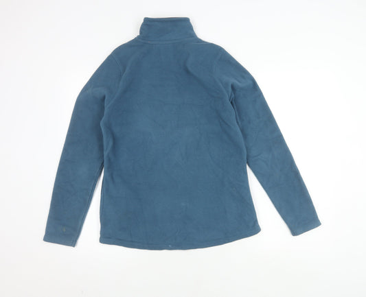 Womens UK 10 Regular Weird Fish Blue Henley Sweatshirt