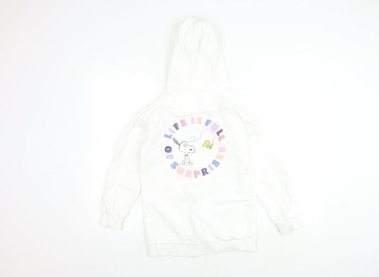 Marks and Spencer Girls White Snoopy Hoodie 9-10 Years