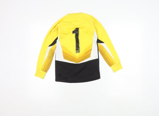Sondico Boys Yellow Football Jersey, Colourblock, 7-8 Years