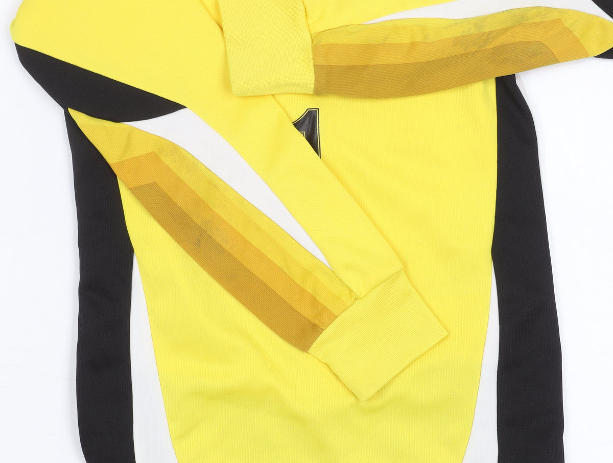 Additional view of Sondico boys’ yellow football jersey, colourblock, 7-8 years
