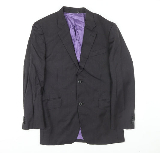 T.M. Lewin Men's Grey Wool Blazer, Size 40R Formal Style