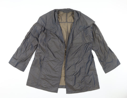 Jaeger Women's Grey Mid-Length Coat Size 10