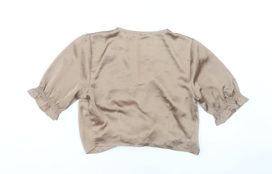 Abercrombie & Fitch Women's Beige Wrap Blouse - Size S