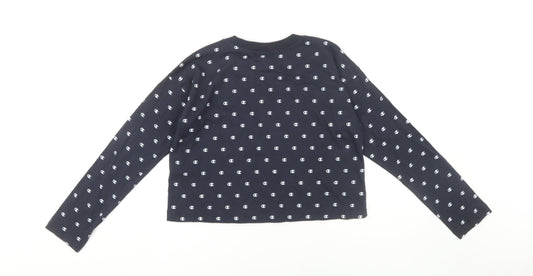 Champion Women's Blue Cropped T-Shirt, XS