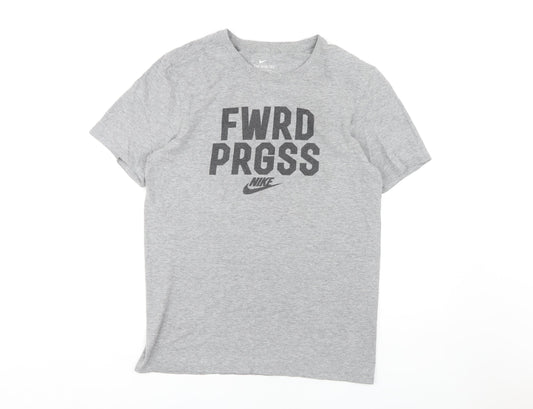 Mens UK Size S Nike Grey Cotton Blend T-Shirt