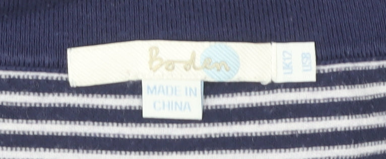 Boden Women's Blue Striped Knit T-Shirt Size 2