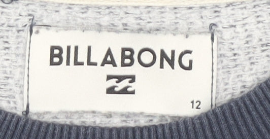 Billabong Unisex Grey Sweatshirt, Size 12, Casual Style