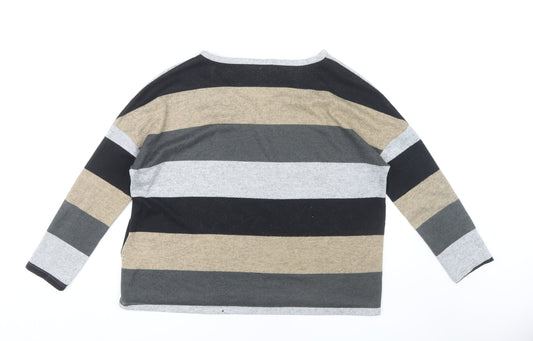 Jacqueline de Yong Women's V-Neck Striped Top, L