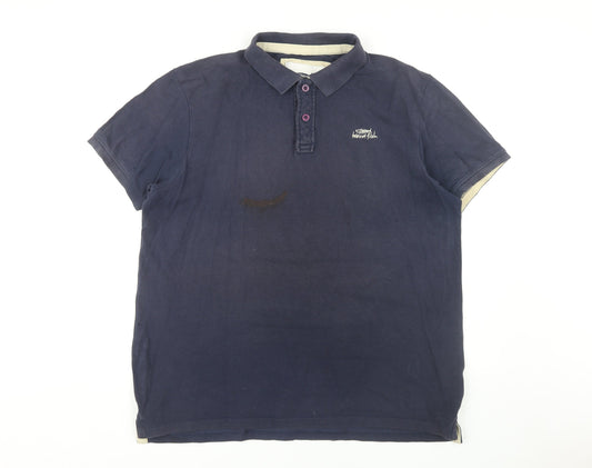 Weird Fish Men's Blue XL Cotton Polo Shirt