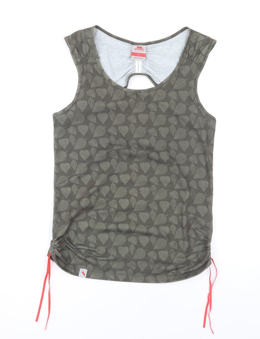 Trespass Women's Green Floral Sleeveless Tank Top S