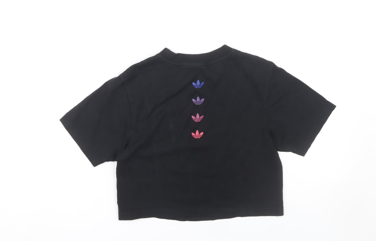 Adidas Women's Black Cropped T-Shirt Size 6