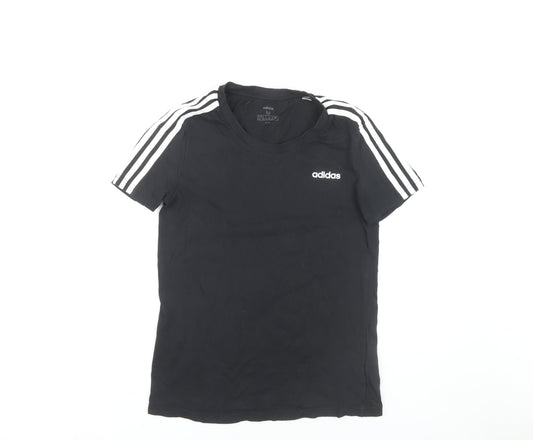 Unisex Adultss UK Size M adidas Black 100% Cotton T-Shirt