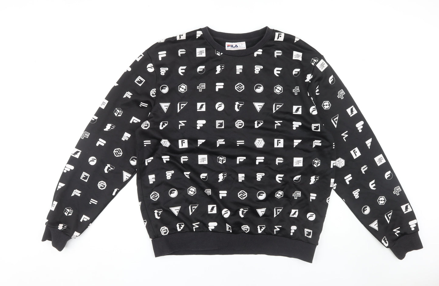 Fila Men's Black Pullover Sweatshirt L Logo