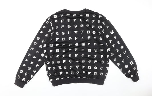 Fila Men's Black Pullover Sweatshirt L Logo