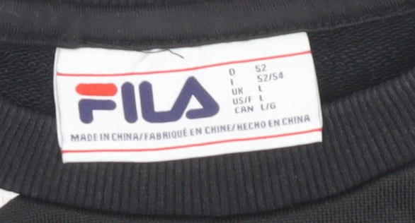 Fila Men's Black Pullover Sweatshirt L Logo