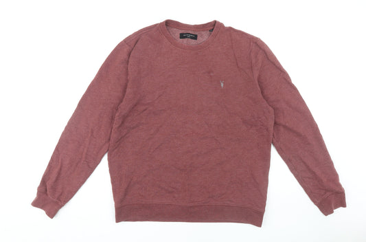 AllSaints Men's Brown Crew Neck Pullover Sweatshirt L