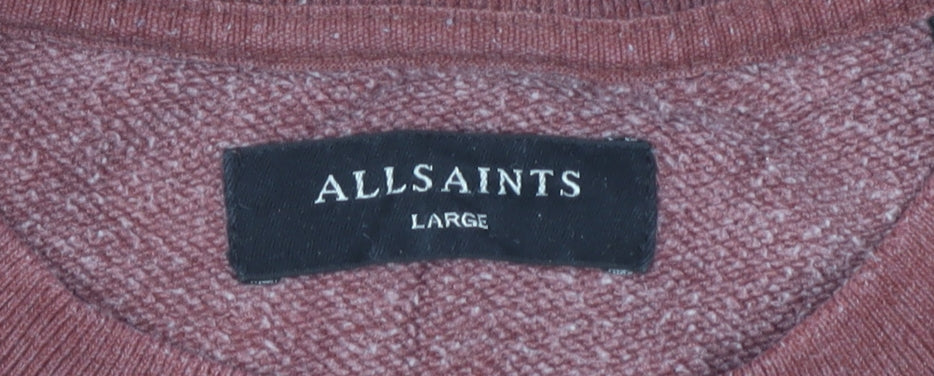 AllSaints Men's Brown Crew Neck Pullover Sweatshirt L