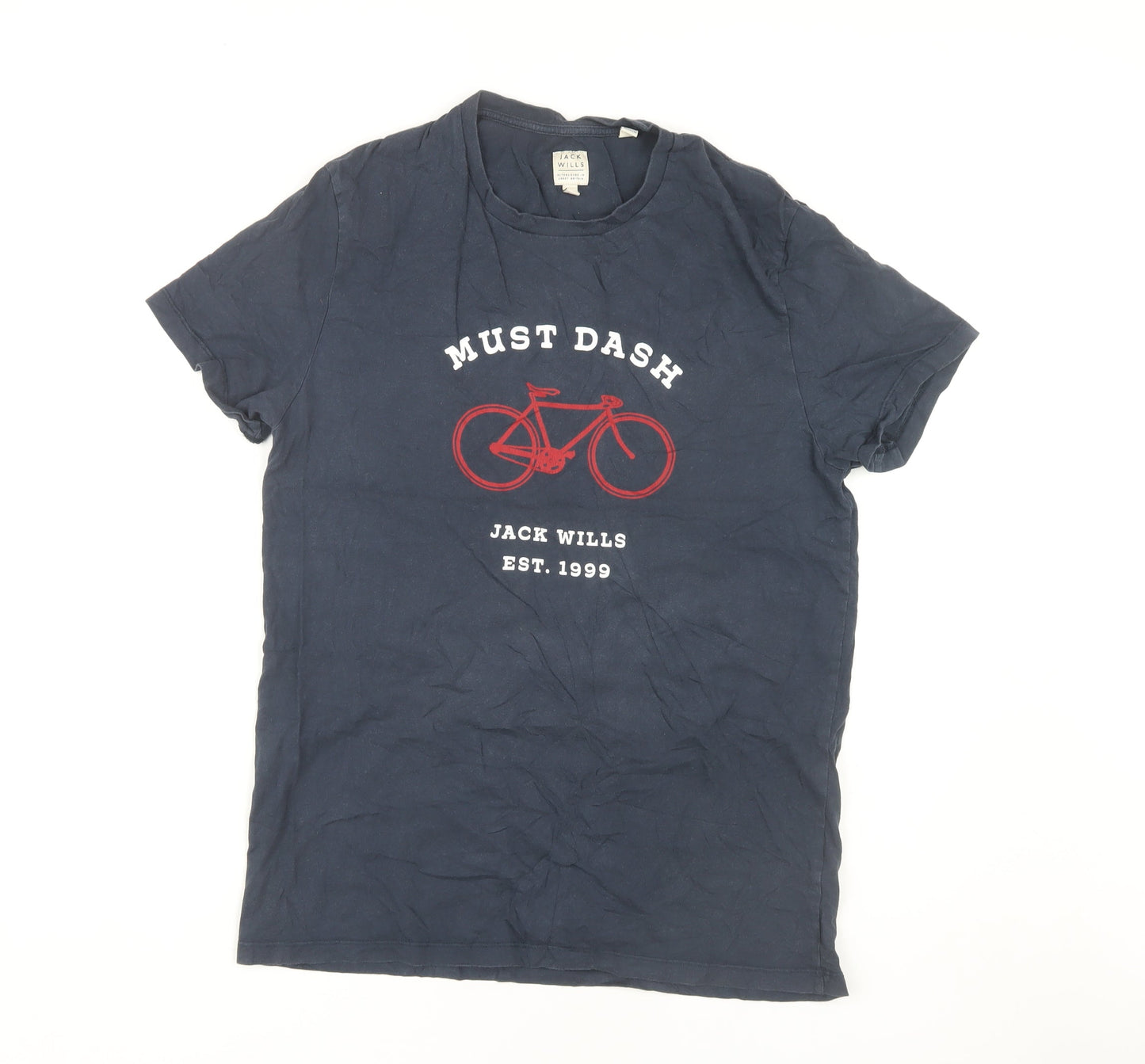 Jack Wills Men's Blue Medium Bicycle Graphic T-Shirt