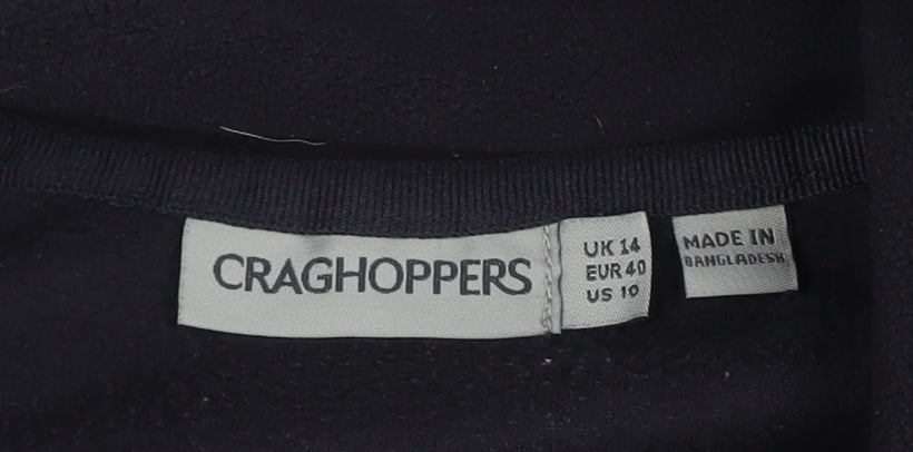 Brand and care label for Craghoppers Women's Black, size 14, Full Zip Jacket